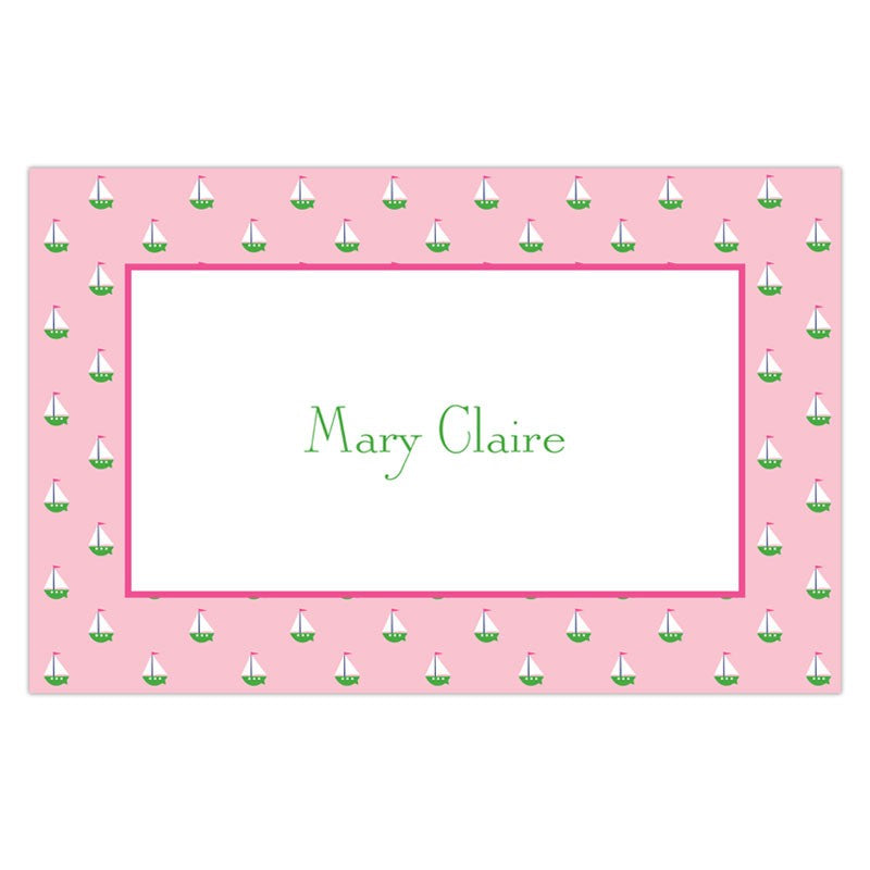 boatman geller little sailboat pink disposable placemats