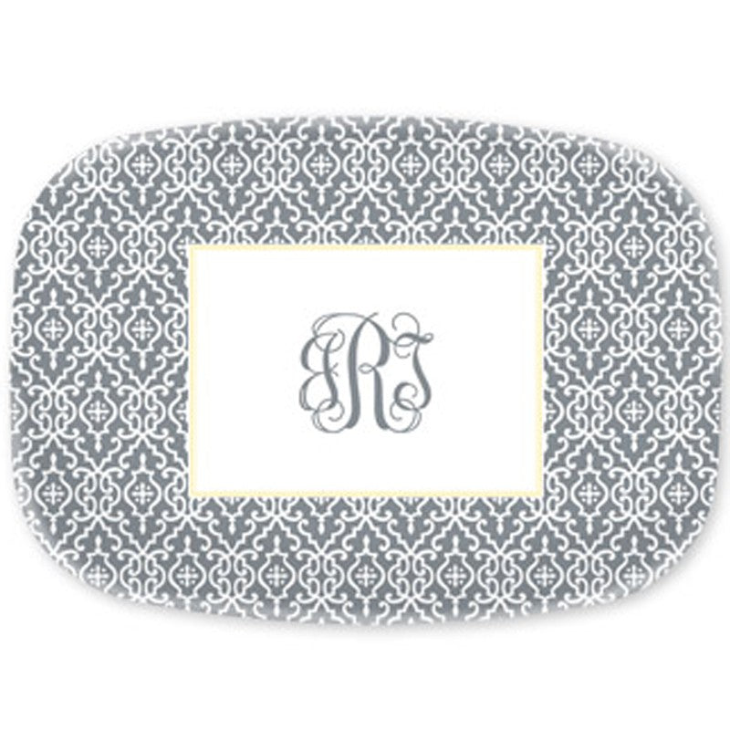 boatman geller wrought iron gray platter