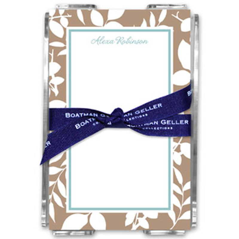 boatman geller silo leaves mocha note sheets in acrylic note sheets