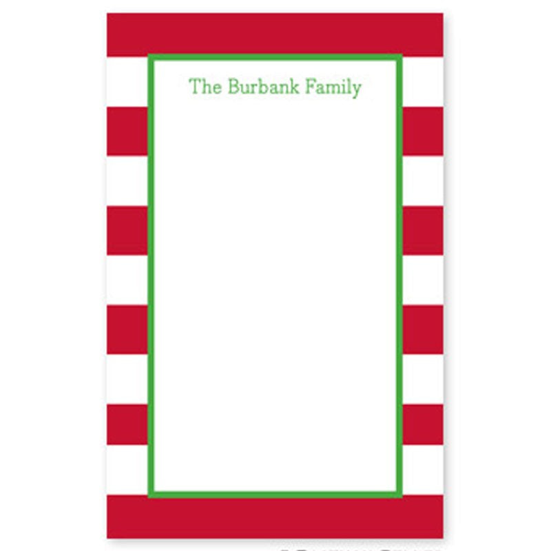 boatman geller awning stripe red notepad