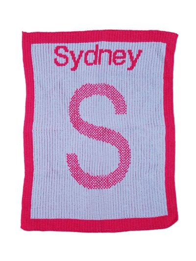 personalized initial tweed blanket