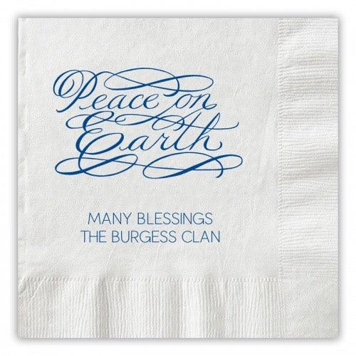 Peace On Earth Script Napkins