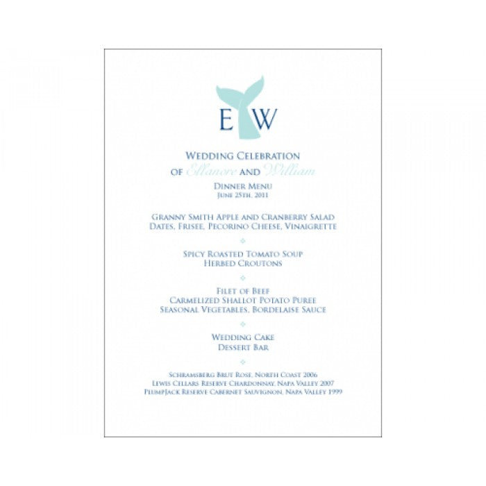 ellie & will menu card