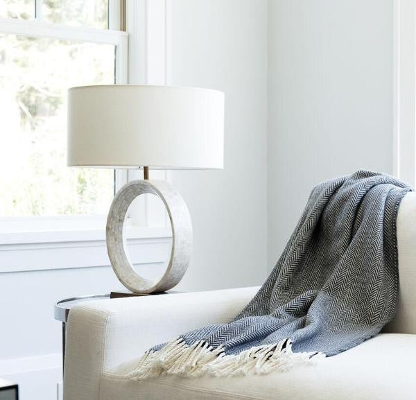herringbone fringed throw (several colors available)