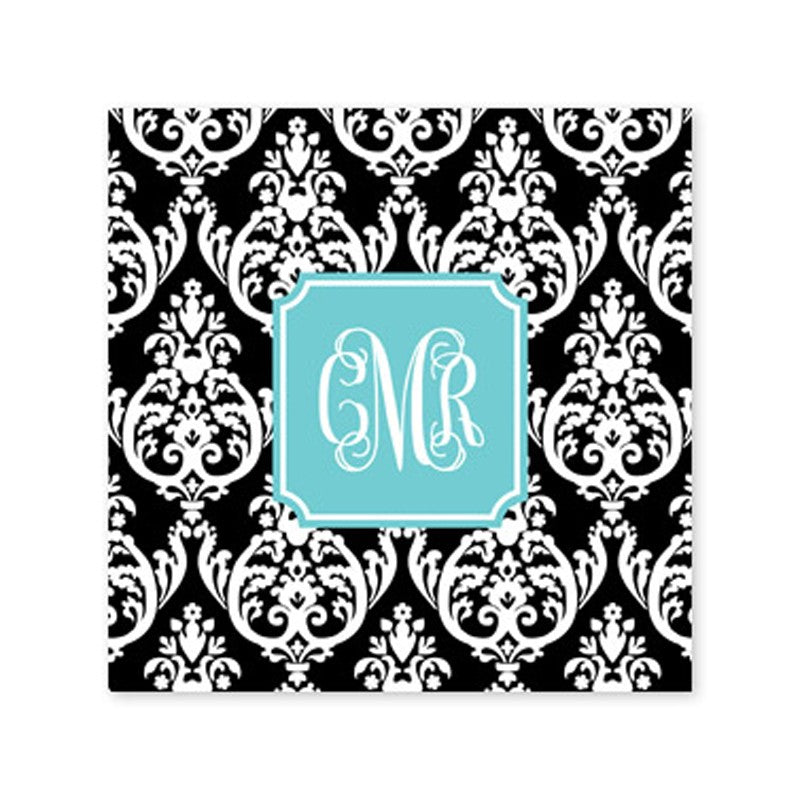 madison damask black square paper coaster set of 50