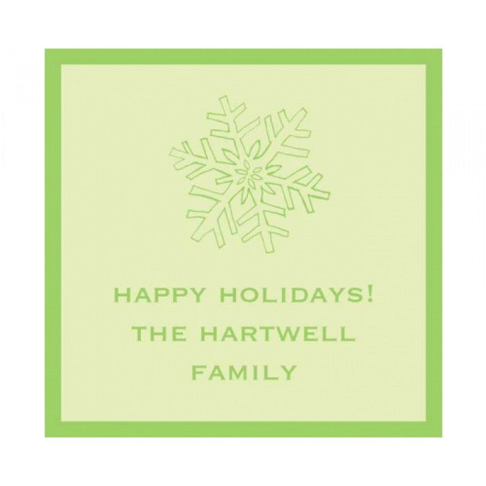 green snowflake gift stickers
