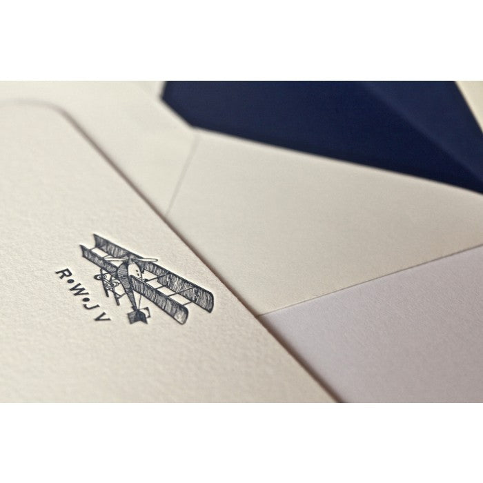 black plane baby stationery
