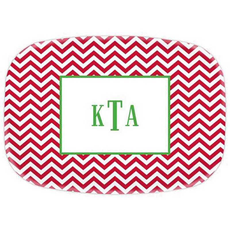boatman geller chevron red platters