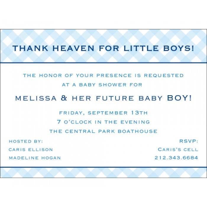 baby blue gingham baby showers