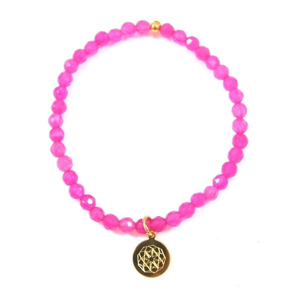 Customize Your Charm - Mini Fuchsia Agate Classic Charm Bracelet