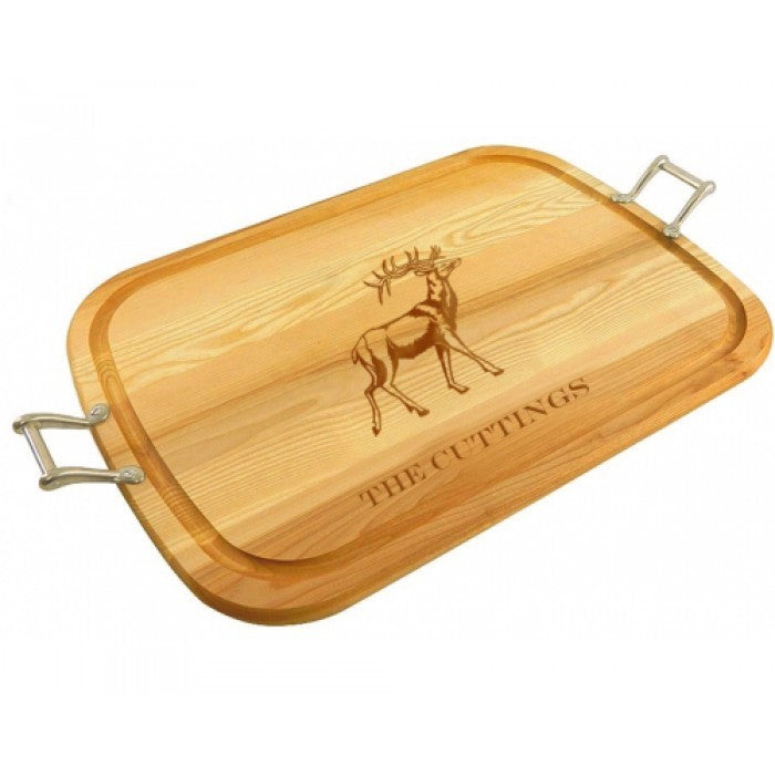 large wooden stag tray