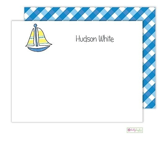 personalized - sailboat flat notes