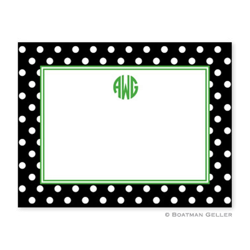 boatman geller polka dot black small flat notecard