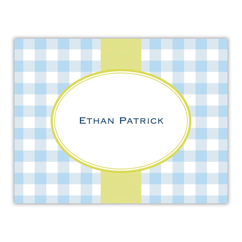 boatman geller check blue foldover note cards