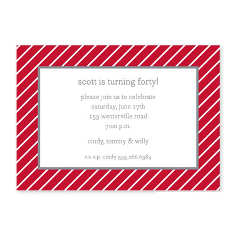 boatman geller kent stripe cherry large flat notecard