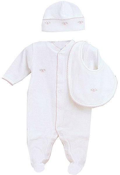 velour homeward 3 piece set with pink bow
