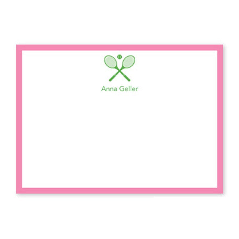 boatman geller crossed racquets kelly flat notecard
