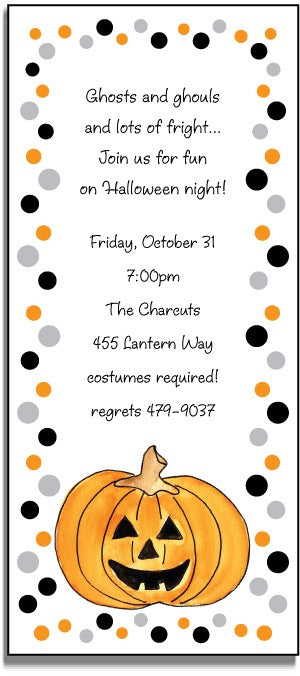 personalized invitations  jack-o-lantern