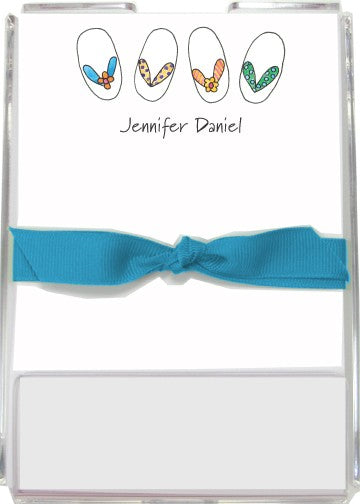 personalized memo sets  summer flip flops