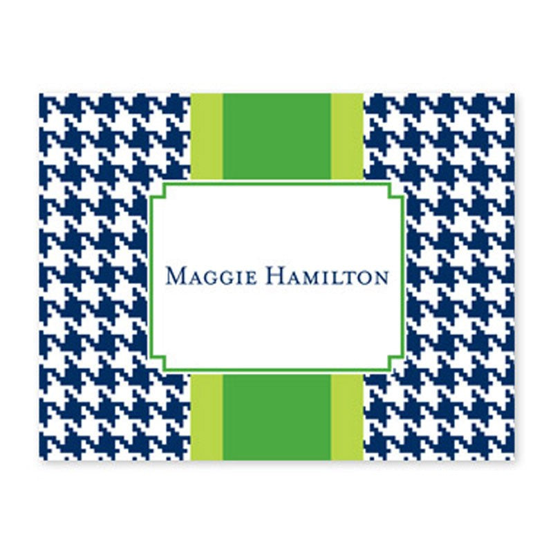 boatman geller alex houndstooth navy fold over note