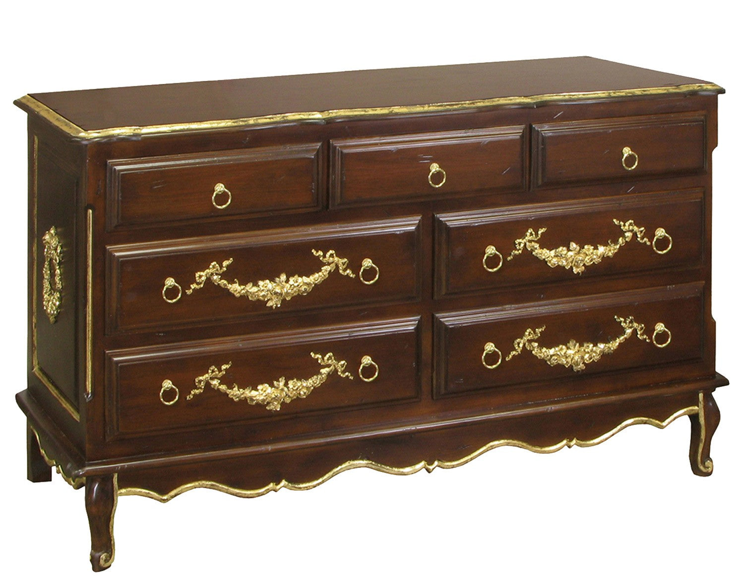 french dresser - moulding (antique french walnut / gold gilding)