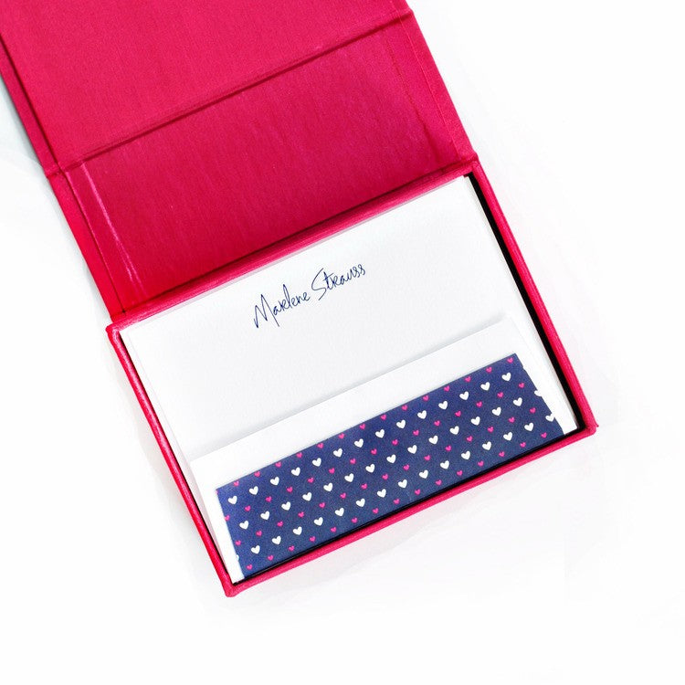 petite magenta silk stationery box - p11