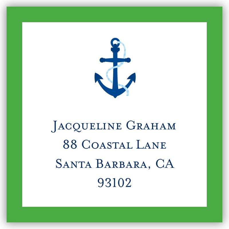 boatman geller icon anchor with border square sticker