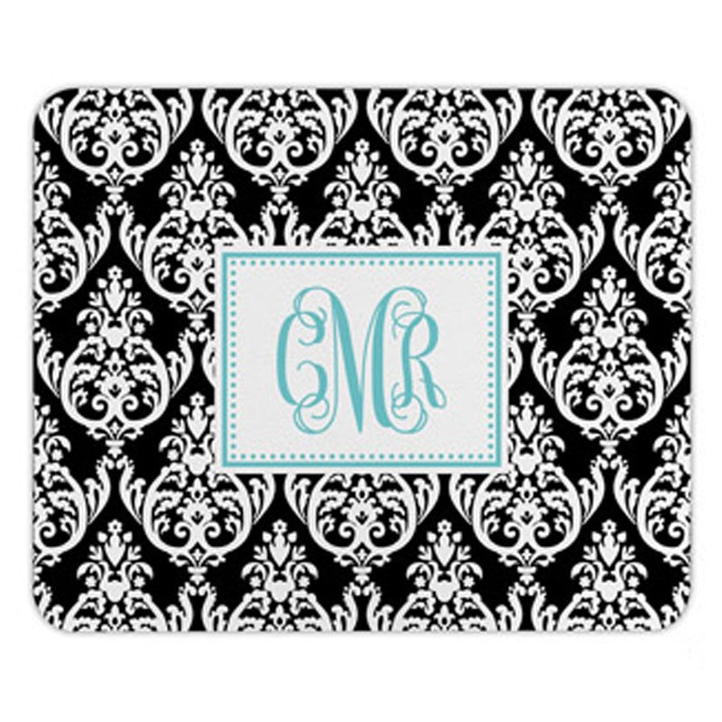 boatman geller madison damask black mouse pad
