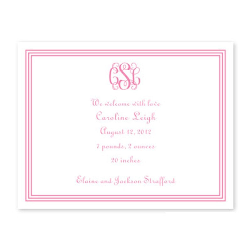 boatman geller grand border pink small flat notecard