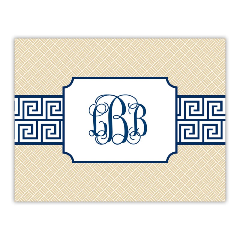 boatman geller greek key band navy foldover notes