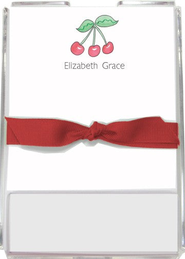personalized memo sets  rosy red cherries