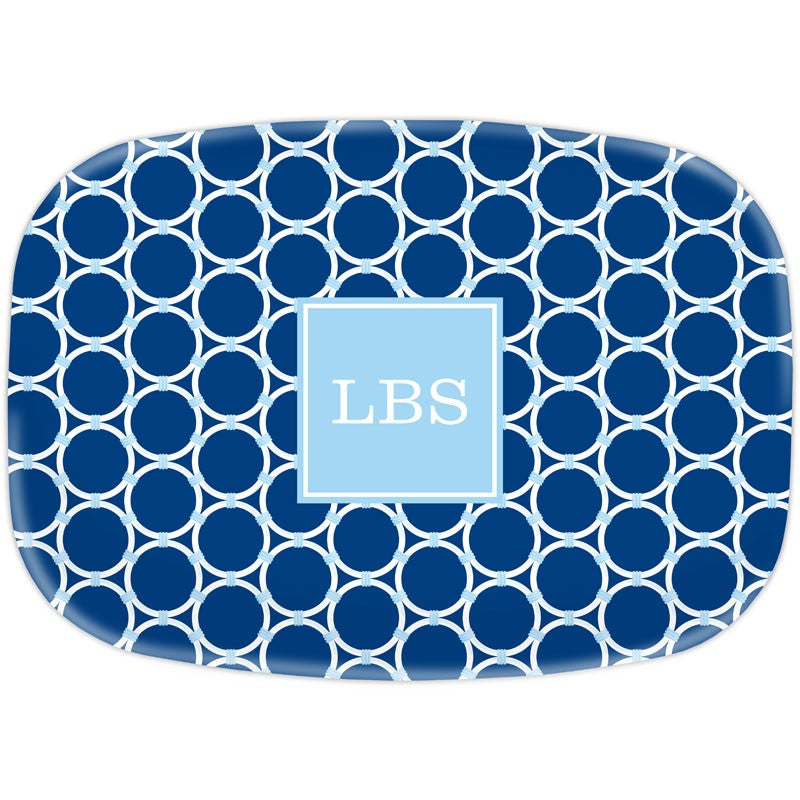 boatman geller bamboo rings navy platter