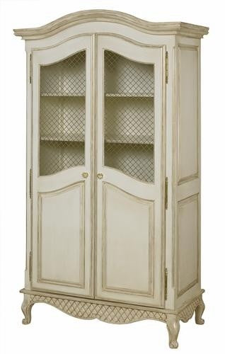 grand armoire wire mesh doors (versailles linen)
