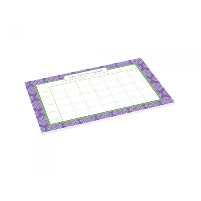 purple brocade schedule pad