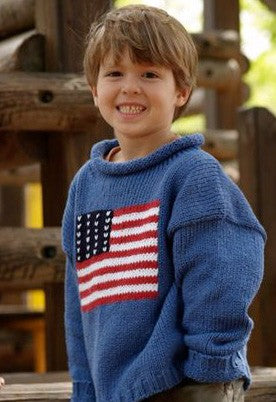 american flag cotton sweater-hand knit