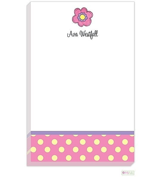 personalized - pink daisy notepad