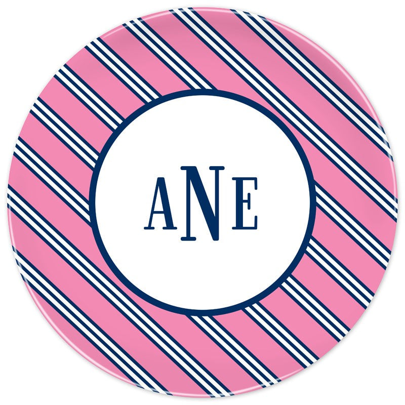 boatman geller repp tie pink & navy plate