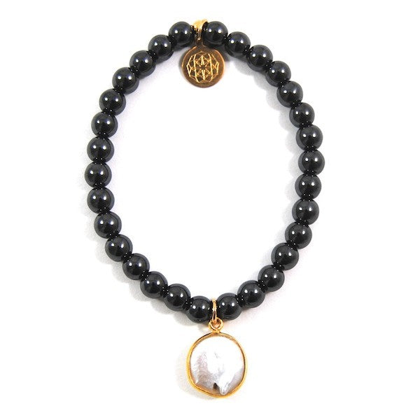 Hematite & Coin Pearl Aria Bracelet
