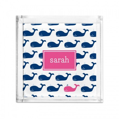 Lucite Tray Petite Whale Repeat Navy