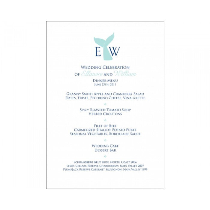 ellie & will menu card