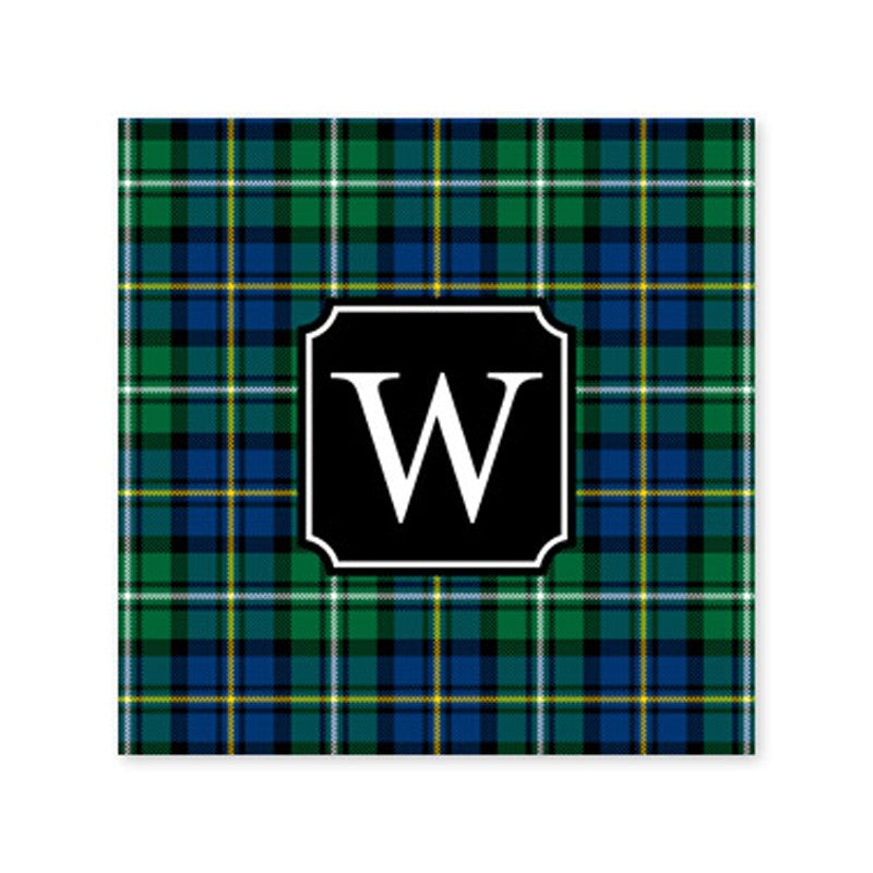 black watch plaid square paper coaster set of 50