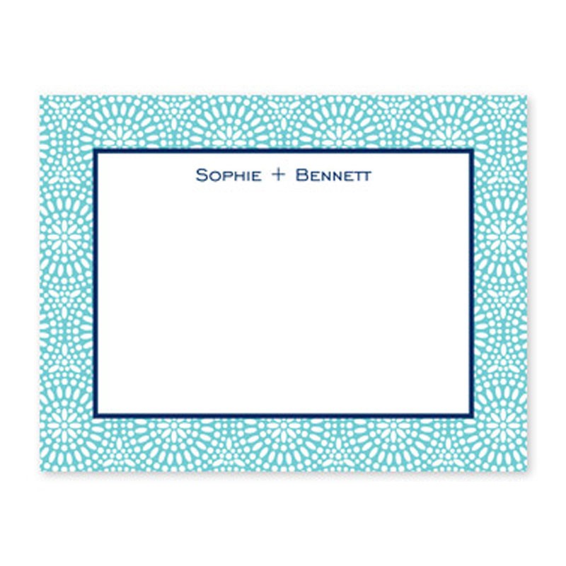 boatman geller bursts teal small flat notecard