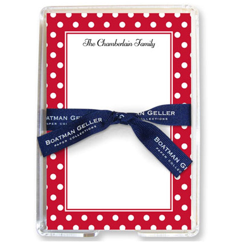 boatman geller polka dot cherry acrylic note sheets
