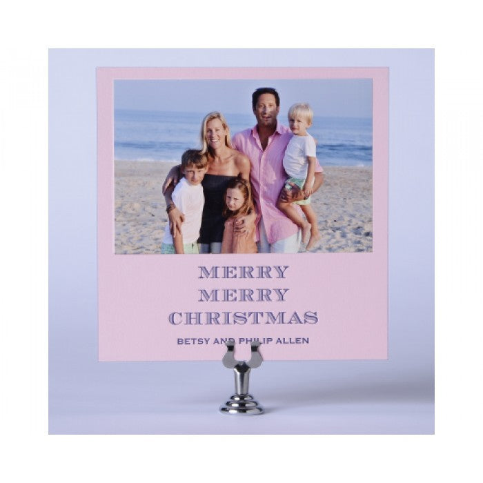 classic pink holiday card