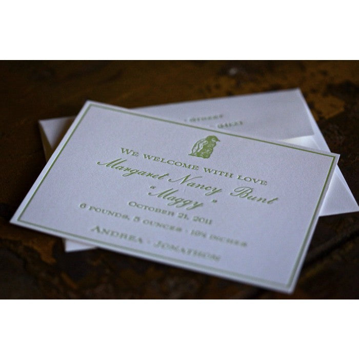 letterpress baby announcement - maggy