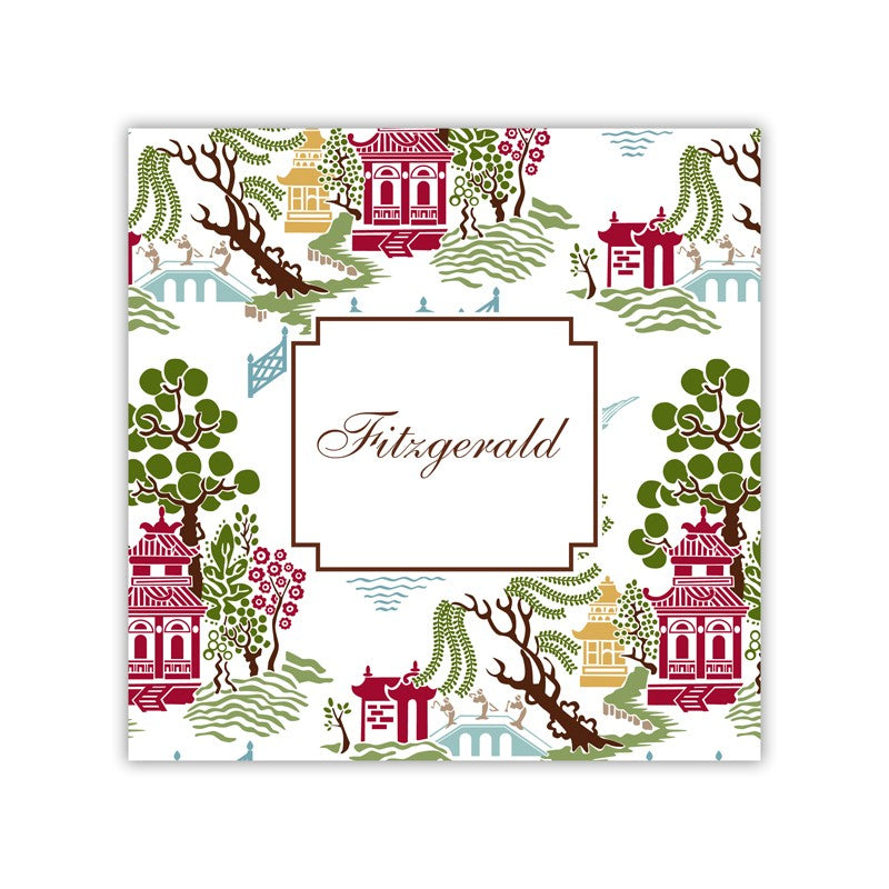 chinoiserie autumn square paper coaster set of 50