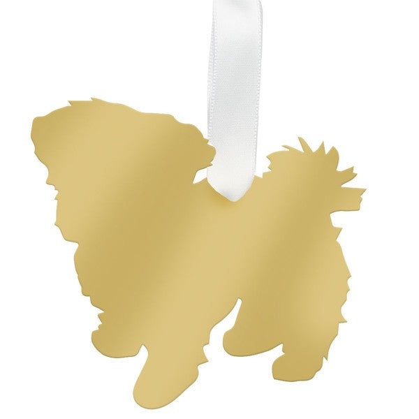 moon and lola maltese christmas ornament - gold