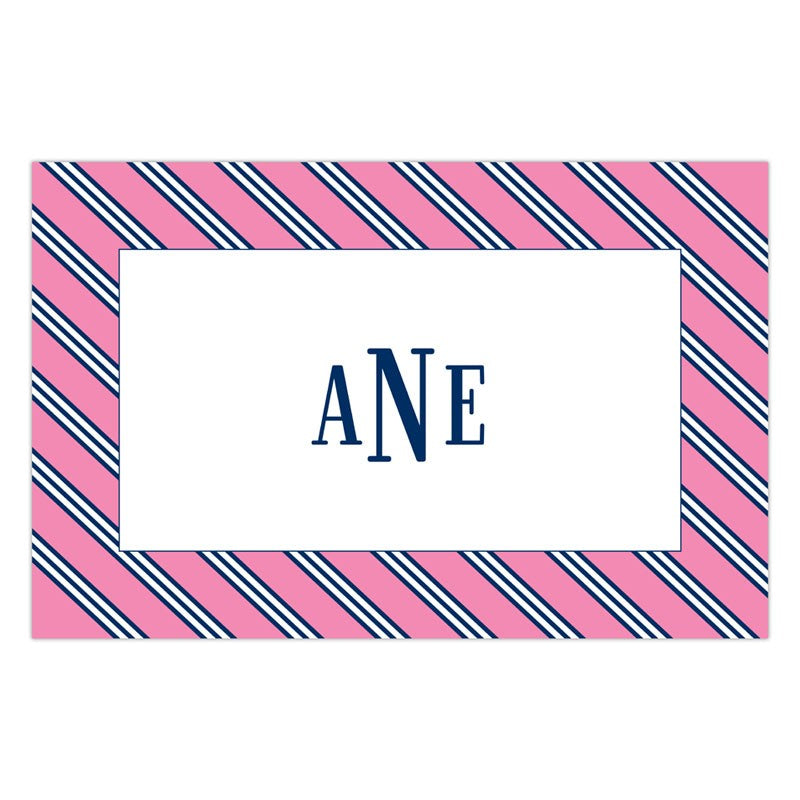 boatman geller repp tie pink & navy placemat