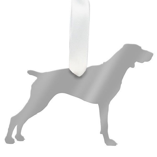 moon and lola pointer christmas ornament - silver