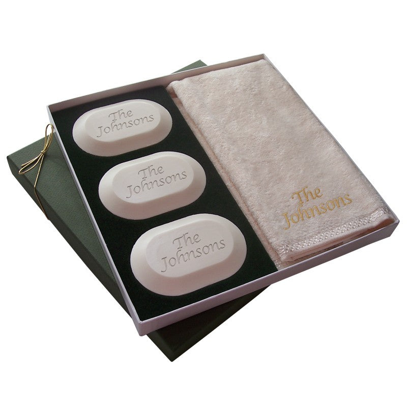 original luxury personalized soap gift set: name
